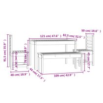 Belton Solid Wood Pine 4 Piece Garden Dining Set In Grey