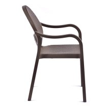 Odilia Outdoor Polypropylene Armchair In Taupe