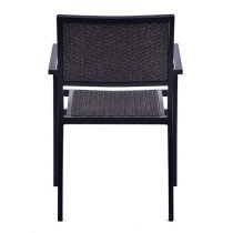 Oderico Outdoor Armchair In Black With Grey Rattan