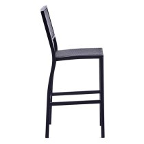 Oderico Outdoor Bar Chair In Black With Grey Rattan