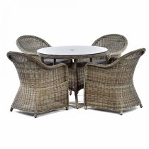 Ryker Outdoor Rattan Armchair In Brown Weave