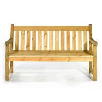 Darko Timber Garden 3 Seater Bench In Green Pine