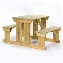 Gerik Timber Garden Walk-In 4 Seater Bench In Green Pine