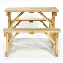 Gerik Timber Garden Walk-In 4 Seater Bench In Green Pine