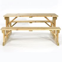 Gerik Timber Garden Walk-In 8 Seater Bench In Green Pine