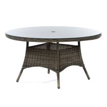 Ryker Outdoor Rattan Round Dining Table And 6 Armchairs