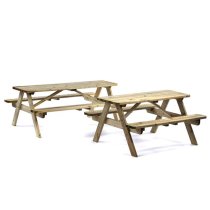 Tallis Timber 8 Seater Picnic Bench In Green Pine