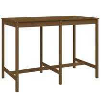 Bangor Solid Wood Pine 7 Piece Garden Bar Set In Honey Brown