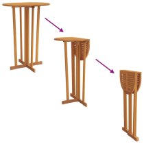 Biloxi Solid Wood Teak 5 Piece Folding Bar Set In Natural