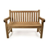 Quin Teak Wooden Garden 2 Seater Bench Teak