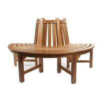 Salvo Teak Wood Half Circle Tree Seating Bench In Teak