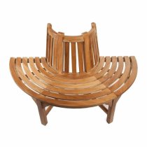 Salvo Teak Wood Half Circle Tree Seating Bench In Teak