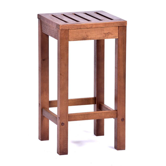 Danil Hardwood Commercial Bar Stool In Teak