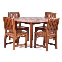 Danil Hardwood Dining Table Round And 4 Side Chairs