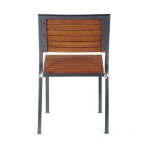 Dylan Hardwood Side Chair In Brown With Dark Grey Metal Frame