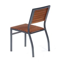 Dylan Hardwood Side Chair In Brown With Dark Grey Metal Frame