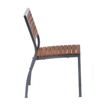 Dylan Hardwood Side Chair In Brown With Dark Grey Metal Frame