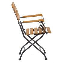 Noah Acacia Wood Folding Arm Chair With Steel Frame