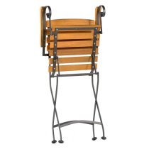 Noah Acacia Wood Folding Arm Chair With Steel Frame