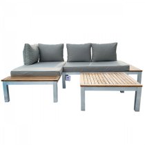 Lucas Acacia Wood Modular Lounge Set With Coffee Table