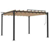 Delia Fabric 3m x 3m Gazebo With Louvered Roof In Taupe