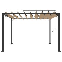 Delia Fabric 3m x 3m Gazebo With Louvered Roof In Taupe