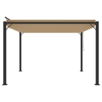 Delia Fabric 3m x 3m Gazebo With Louvered Roof In Taupe