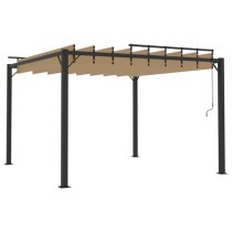 Delia Fabric 3m x 3m Gazebo With Louvered Roof In Taupe