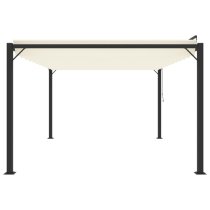 Delia Fabric 3m x 4m Gazebo With Louvered Roof In Cream