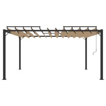 Delia Fabric 3m x 4m Gazebo With Louvered Roof In Taupe