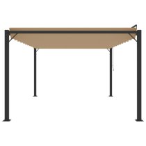 Delia Fabric 3m x 4m Gazebo With Louvered Roof In Taupe