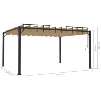 Delia Fabric 3m x 4m Gazebo With Louvered Roof In Taupe