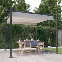 Havro 3m x 3m Garden Gazebo With Retractable Roof In Cream