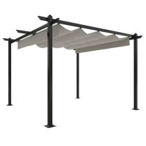 Havro 3m x 3m Garden Gazebo With Retractable Roof In Cream