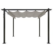 Havro 3m x 3m Garden Gazebo With Retractable Roof In Cream