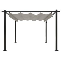 Havro 3m x 3m Garden Gazebo With Retractable Roof In Cream