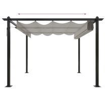 Havro 3m x 3m Garden Gazebo With Retractable Roof In Cream