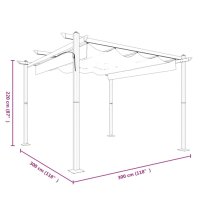 Havro 3m x 3m Garden Gazebo With Retractable Roof In Cream