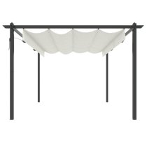 Havro 4m x 3m Garden Gazebo With Retractable Roof In Cream