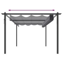 Havro 4m x 3m Garden Gazebo With Retractable Roof In Anthracite