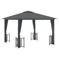 Josie 3m x 3m Gazebo With Sidewalls And Roofs In Anthracite