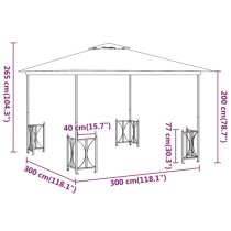 Josie 3m x 3m Gazebo With Sidewalls And Roofs In Anthracite