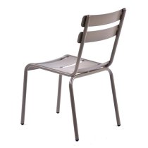 Adrianna Outdoor Aluminium Side Chair In Grey