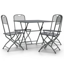 Galax Large Square Metal Mesh 5 Piece Dining Set In Anthracite