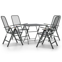 Dania Large Square Metal Mesh 5 Piece Dining Set In Anthracite