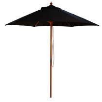 Lavi Round 2.5M Parasol With Wood Pulley In Black