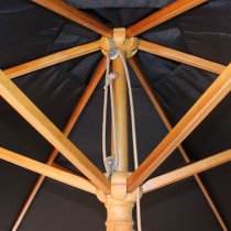 Lavi Round 2.5M Parasol With Wood Pulley In Black