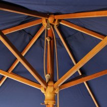 Lavi Round 2.5M Parasol With Wood Pulley In Navy Blue