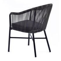 Faris Rope Weave Arm Chair In Grey With Metal Frame