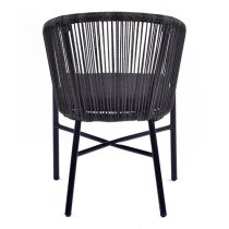 Faris Rope Weave Arm Chair In Grey With Metal Frame